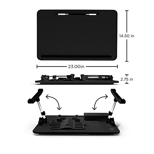 Limitless TotalDesk Portable Modern Workstation and Lap Desk with Adjustable Height & Tilt (Charcoal) - color: Charcoal