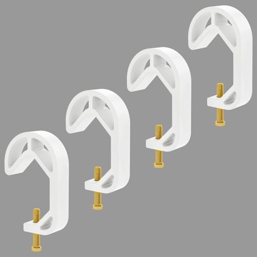 Shower Curtain Stopper Clip,Locking Clamp,Fastener,Fix The Curtain to Prevent It from Sliding,Limit Clip Suitable for Rods of All Diameters From 5/8 to 9/8 In (White 4 pcs) - color: White 4 Pcs