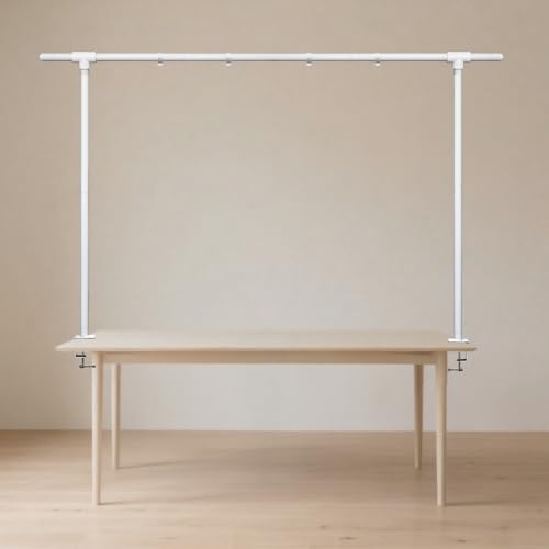 Beyeutao Over The Table Rod Stand with Clamps White Table Balloon Arch 16"-87" Length 30"-45" Height Adjustable Arch Stand Fit for Photo Booth Wedding Birthday Party Halloween Christmas Decoration - color: White, size: 16-87 Inches