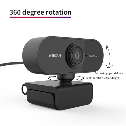 1080p Webcam with Microphone for Pc, Computer Camera, Web Camera for Desktop Computer, Adaptable Angle and Flexible, USB 2.0 Pc Cameras Automatic Correction, Suit for Video Calls, Online Meetings