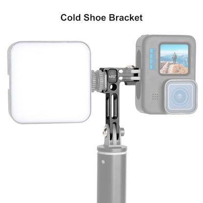 HSU Vertical Mount for GoPro, 90 Degree Cold Shoe Direction Adapter | Aluminum 1/4"-20 Screw Hole Tripod Mount for GoPro Hero 13/12/11/10, Osmo Action 6/5 Pro/4/3 AKASO Action Camera (Extension) - color: Extension
