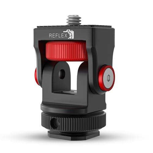 REFLEX CAMERA 360° Rotation Aluminum Mini Ball Head – Durable Aluminum, 1kg Load, Cold Shoe Mount, 1/4” Screw, Compact & Lightweight. Perfect for Cameras, Phones, Monitors, and LED Lights