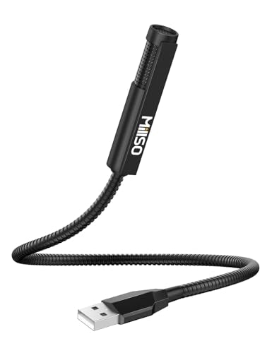 MillSO USB Microphone for Laptop Gooseneck Portable Mini USB Computer Microphone Plug&Play Omnidirectional External PC Microphone for YouTube, Streaming, Podcasting, Recording, Gaming - 1 FT