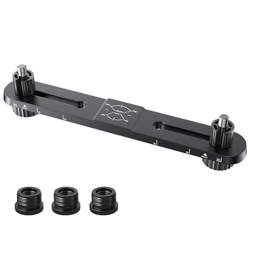 Stereo Mic Bar, Adjustable Dual Microphone Mount Bar,Universal Double Mic Holder for Stand,Precision Stereo Spacing Mic Bar for Podcast,Live Streaming,Studio Recording,Fit 3/8"&5/8" Threaded Mic Stand - size: Stereo Mic Bar