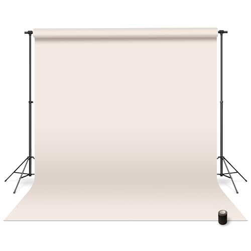 Denny Mfg - Seamless Paper Backdrop for Photoshoot with Free Gaffer Tape – Off White Photography Paper Roll Background with Matte Finish for Studio, Video & Content Creation – (86 in x 36 ft) - color: Cream, size: 86 in x 36 ft