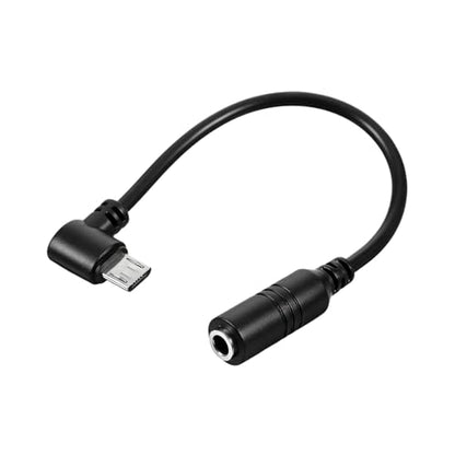 Micro USB to 3.5mm Jack Audio Adapter Cable Black Micro USB to 3.5 Female Audio Elbow Adapters Cable for Mic Microphone Convert Adapter Headphone Camera