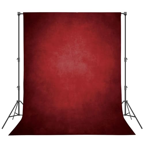 Abstract Professional Photography Backdrop for Portrait Photo Props Booth Background Photoshoot Studio with Polyester Fabric Roller Pocket on Top (8x10ft,Red,No Stand) - color: Red, size: 8'x10'