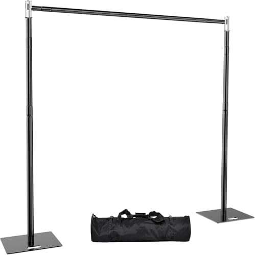 TOCRETOARE Pipe and Drape Backdrop Stand 10FT x 10FT, Adjustable Backdrop Stand Heavy Duty, Background Stand, Backdrop Stand for Parties, Photography, Wedding, Birthday Decoration - color: Black, size: 10x10ft