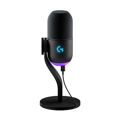 Logitech G Yeti GX Dynamic RGB Gaming Microphone with LIGHTSYNC, USB Mic for Streaming, Supercardioid, USB Plug and Play for PC/Mac - Black - color: Black