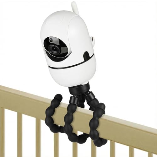 wochel Tripod Baby Monitor Mount for HelloBaby HB65/HB40/ HB6550/ HB6148/ HB6560/HB66/HB6339/HB6550 Pro, ANMEATE SM935E, Flexible Baby Camera Mount Attach Your Camera Wherever You Want (Black) - color: Black