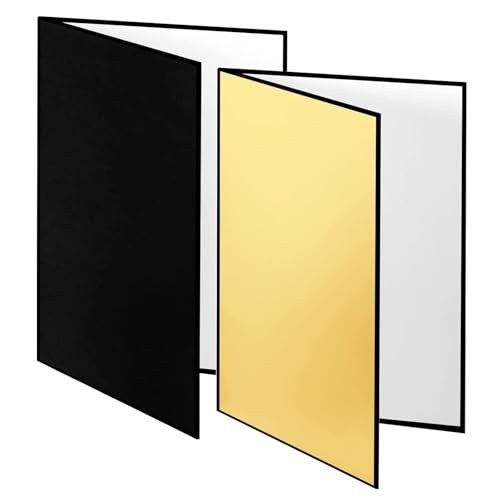 2PCS A3 17x12 Inch Photography Light Reflector Cardboard, 4 in 1 Paper Folding Light Diffuser Board for Photo Studio Still Life, Product and Food Shooting- Black, Gold, Silver, White - color: Black/Gold/Silver/White, size: A3