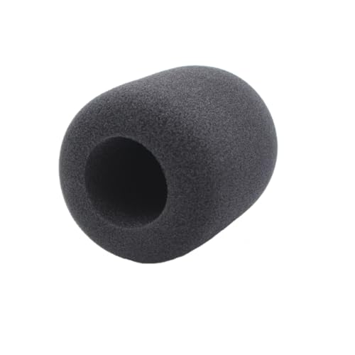 Flocked Mic Foam Windscreen Handheld Microphone Covers Large Mic Foam Pop Filters for TV Interview,radio,media Broadcast Microphones (Round Black) - color: Round Black