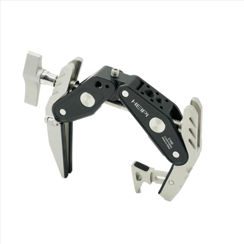 HEIPI Super Clamp Camera Mount Holder - Sabertooth C100 with 360° Ballhead Magic Arm MA175 and Phone Clip PC01 for Tripod Accessories, Round Tube, Flat Surface - style: Super Clamp with Short Magic Arm & Phone Clip
