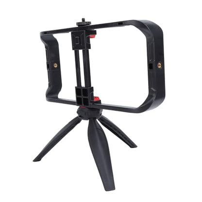 Pilipane Smartphone Video Rig Hand Grip Stabilizer Durable ABS Phone Stabilizer Rig with Tripod for Live Streaming Videography and Film Production