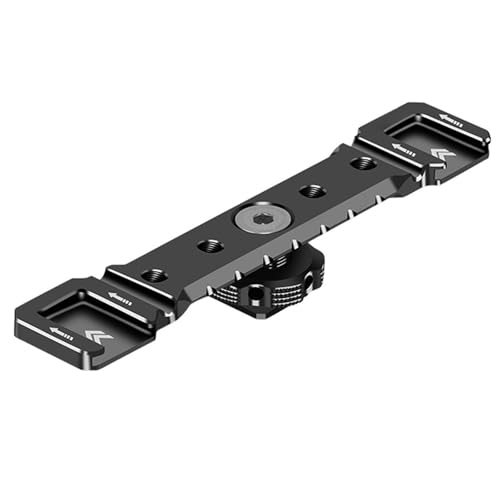 Aluminum Cold Shoe Mount Bracket Double Hot Shoe Extension Rod Plate Adapter for Camera Cage Mic LED Video Light Stand