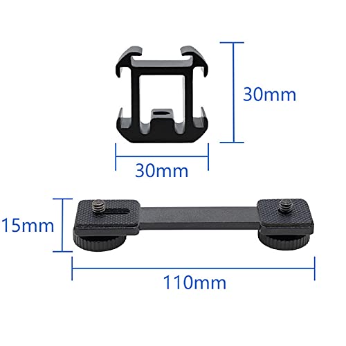 Triple Cold Shoe Mount Extension Bar Bracket with 1/4 Adapter for Zhiyun Smooth 4 DJI Osmo Pocket Osmo Mobile 3 Feiyutech Vimble 2 3-Axis Gimbal Accessories