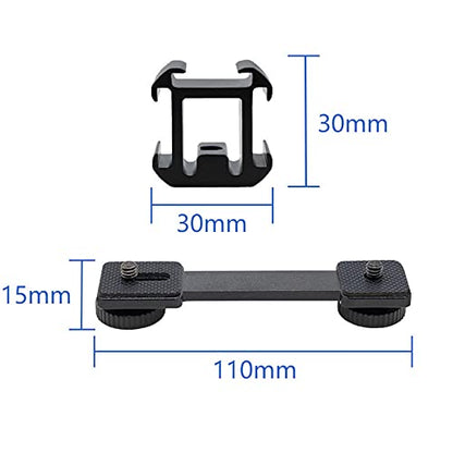 Triple Cold Shoe Mount Extension Bar Bracket with 1/4 Adapter for Zhiyun Smooth 4 DJI Osmo Pocket Osmo Mobile 3 Feiyutech Vimble 2 3-Axis Gimbal Accessories