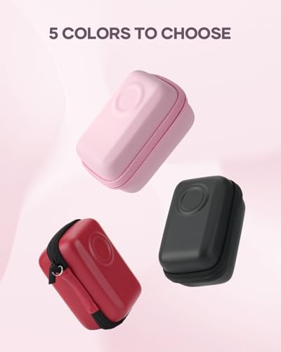 SQERO Digital Camera Case for KODAK PIXPRO FZ45 FZ55 & CAMKORY 1080P - Compact Travel Bag with 3 SD Card Slots,Small Lightweight Pouch, Cute Gifts for Adults Kids - color: pink