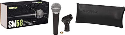 Shure SM58-LC Dynamic Vocal Microphone – Professional Handheld Cardioid XLR Mic for Singing, Live Performance, Studio Recording, Podcast & Broadcast, Black