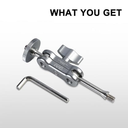 GVM Adjustable Magic Arm Camera Mount with Double Side 1/4' Screw, 4.33 Inch Aluminum Alloy Articulating Arm for Smartphone, Video Light, Monitor, Microphone, Tripod
