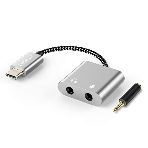 Cubilux USB C to TRS Microphone Headphone Splitter, Type C to 3.5mm Audio MIC Adapter Compatible with Google Pixel 8/7/6 Pro, Pixel 7a/6a, Pixel Fold, Pixel Tablet, Samsung S24/S23/S22/S21 Ultra More - color: Silver, size: USB C, HP MIC