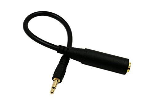 CGTime Golden Plated 3.5mm Mono 1/8 inch Audio Male to 6.35mm 1/4 inch Female Jack Converter Cable Cord Adapter (25CM/10Inch) - color: 25CM/10Inch
