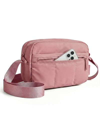 BAGSMART 2 in 1 Puffy Camera Sling Bag Small Camera Shoulder Bag DSLR/SLR/Mirrorless Crossbody Photography Camera Case for Photographers, Dark Pink - color: Dark Pink