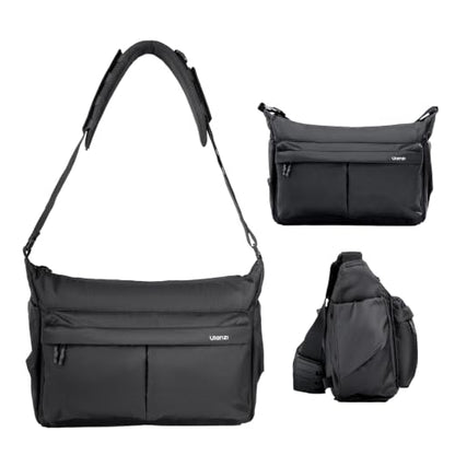 ULANZI U023 Camera Sling Bag 13L, 3-Point Crossbody Bag with MOLLE Shoulder Yoke and Removable EVA Padded Insert, Water-Resistant Camera Bag for Mirrorless DSLR, 14 Inch Laptop,Tripod & POV Action Cam - size: 13L