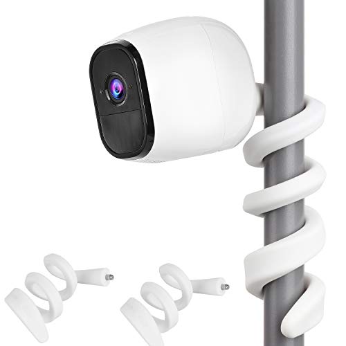 2 Pack Flexible Twist Mount Compatible with Arlo Pro 4,Pro 3,Pro 5S,Pro 6,Pro 2,Arlo Ultra/Pro/Go,Essential Spotlight,Wall Mount Bracket,Attach Your Camera Wherever You Like Without Any Tools-White - color: White