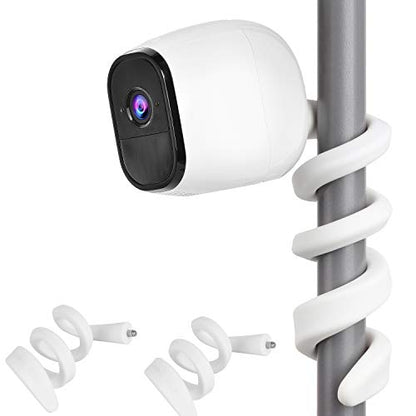2 Pack Flexible Twist Mount Compatible with Arlo Pro 4,Pro 3,Pro 5S,Pro 6,Pro 2,Arlo Ultra/Pro/Go,Essential Spotlight,Wall Mount Bracket,Attach Your Camera Wherever You Like Without Any Tools-White - color: White