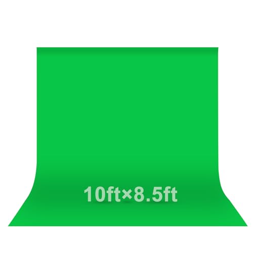 EMART Green Screen Photo Backdrop, 10x8.5 ft Photoshoot Backdrop Chroma Key Green Screen Polyester Cloth Fabric Curtain for Background Removal, Zoom Meeting, Photo Video Studio, Live Streaming - color: Green, size: 10 x 8.5 Ft