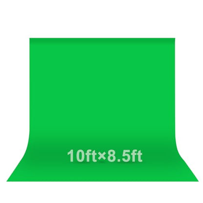 EMART Green Screen Photo Backdrop, 10x8.5 ft Photoshoot Backdrop Chroma Key Green Screen Polyester Cloth Fabric Curtain for Background Removal, Zoom Meeting, Photo Video Studio, Live Streaming - color: Green, size: 10 x 8.5 Ft