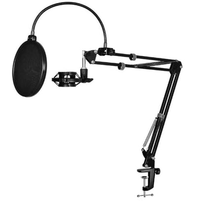Metal Desk Clamp Universal C Shape Table Mounting Clamp for Microphone Suspension Boom Scissor Arm Stand Holder with Adjustable Screw Fits up to 2.16"/5.5cm Desktop Thickness-Black,White - color: Black