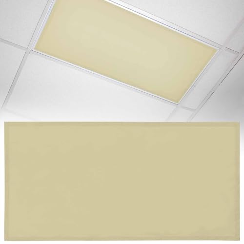 1 Pack Fluorescent Light Cover 4x2 Feet, Gray Green Lights Filters Drop Fluorescent Lights Shade Panel, Farmhouse Solid Yellow Color Modern Art Magnetic Ceiling Light Cover for Classroom Office - color: Gray Green, size: 1 Piece