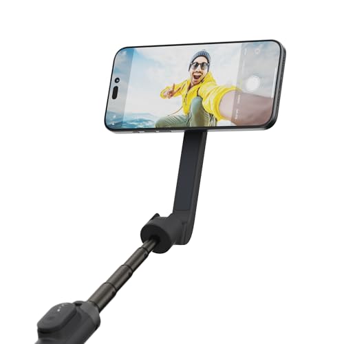 ShiftCam SnapStand Max – Magnetic Selfie Stick & Tripod – Compact, Foldable & Extendable with Tilt Head and Magnetic Bluetooth Remote (Jet Black, SnapStand Selfie) - color: Jet Black, size: SnapStand Selfie