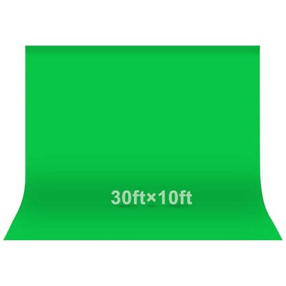 EMART Green Screen Photo Backdrop, 30x10 ft Photoshoot Backdrop Chroma Key Green Screen Polyester Cloth Fabric Curtain for Background Removal, Zoom Meeting, Photo Video Studio, Live Streaming - color: Green, size: 30 x 10 Ft