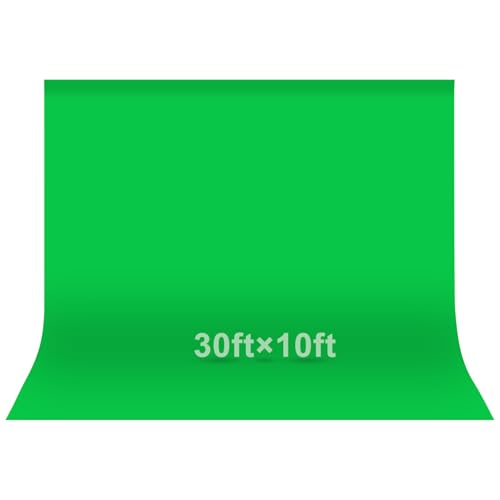 EMART Green Screen Photo Backdrop, 30x10 ft Photoshoot Backdrop Chroma Key Green Screen Polyester Cloth Fabric Curtain for Background Removal, Zoom Meeting, Photo Video Studio, Live Streaming - color: Green, size: 30 x 10 Ft
