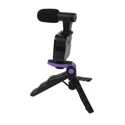 Live Video Mobile Phone Photography Set with Fill Light, Microphone & Desktop Tripod, Adjustable Brightness & Noise Reduction - Portable Live Streaming Kit for Content Creato