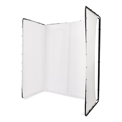 7.87ft x 13.12ft White Screen Backdrop with Stand, 4-Panel Collapsible Portable Photo Background Screen with Carry Bag for Studio Photography, Live Streaming, Video Shooting, Gaming (White) - color: White