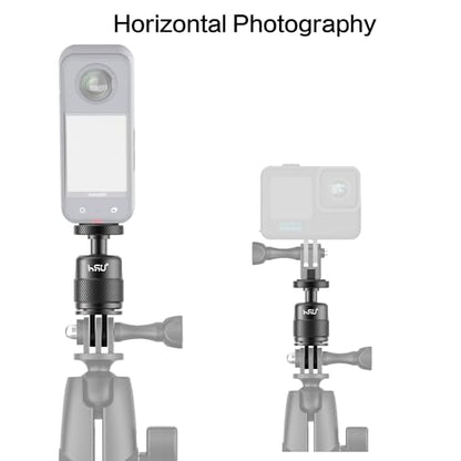 HSU Vertical Mount for GoPro, Aluminum 90 Degree Direction Adapter, 1/4"-20 Screw Tripod Mount for GoPro Hero 13/12/11/10/9/8/Insta360 X5/X4/X3, DJI Osmo Action 5/4/3 AKASO Action Camera and More