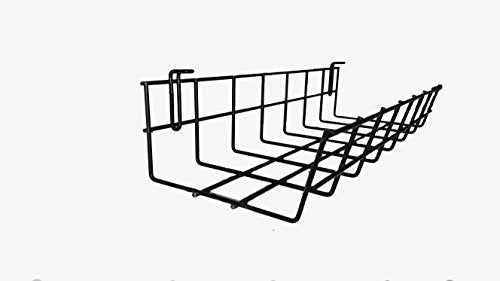 Under Desk Cable Organizer 14 Inch Wire Tray | Table Cord Management Basket | Desk Cable Raceway (2 Pack) - size: 14 Inch