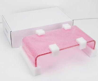 Acrylic Monitor Stand Riser Pink Laptop Stand Riser L15 xW7.5 xH4 | PC Holder,Compatible with All Notebooks and Monitor, Decoration for Office & Home,Pink Aesthetic Design,Office Supplies - size: 15''-Pink