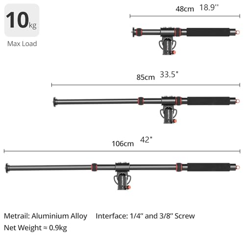 AMBITFUL 42" Heavy Duty Aluminum Tripod Boom Arm Horizontal Center Column arm with Sandbag, 360° Rotatable Overhead Photography Arm for Camera, 22lbs Load Capacity (Tripod Arm) - size: Tripod Arm