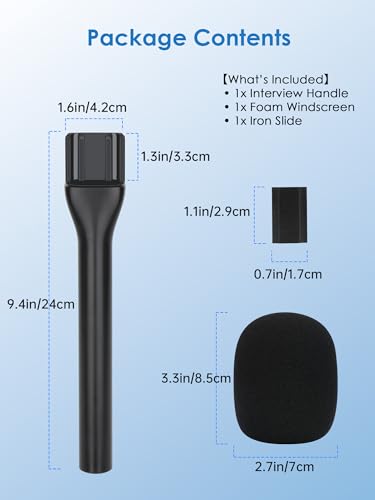 YOUSHARES Handheld Interview Microphone Holder for Hollyland Lark M2 - Iron Magnetic Slide Rail fits Hollyland Lark A1/MAX/150 & Rode/DJI Magnetic Lavalier Wireless Mics - color: Magnetic Handheld Microphone Holder