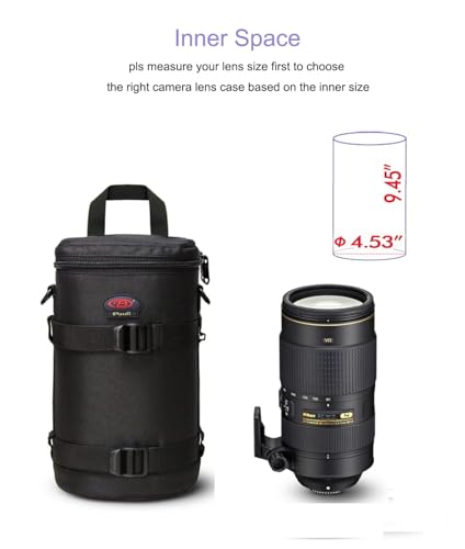 Lens Pouch For DSLR Camera Lens Fits for Canon, Nikon, Pentax, Sony, Olympus, Panasonic, and other Lens BL-0009 - size: BL-0009