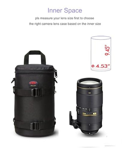 Lens Pouch For DSLR Camera Lens Fits for Canon, Nikon, Pentax, Sony, Olympus, Panasonic, and other Lens BL-0009 - size: BL-0009