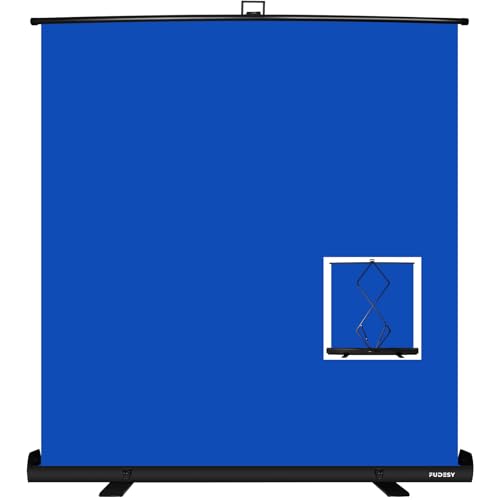 Blue Screen, Collapsible Chromakey Backdrop Retractable Photo Background | 74 x 76in Portable Chroma Key Panel, Wrinkle Resistant, Pull Up, Video Conference, Live Game, Streaming, Photographic Studio - color: Blue, size: 74 x 76in