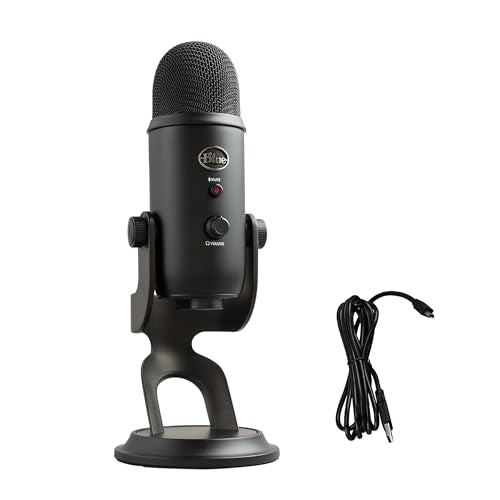 Logitech Creators Blue Yeti USB Microphone for PC, Mac, Gaming, Recording, Streaming, Podcasting, Studio and Computer Condenser Mic with Blue VO!CE effects, 4 Pickup Patterns, Plug and Play - Blackout - color: Blackout