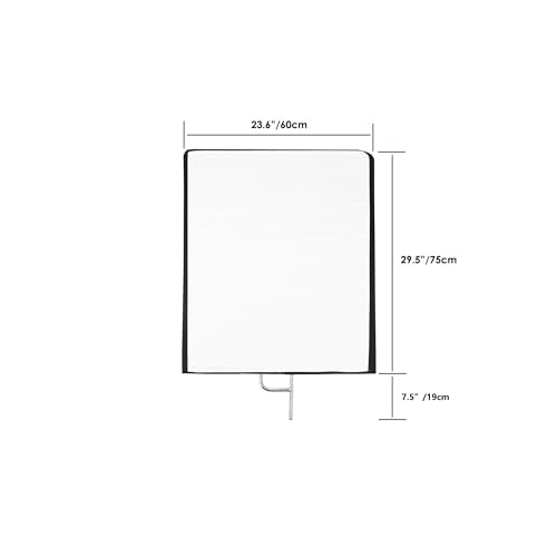 Photography Light Reflector Flag Kit, 24x30 inches/60x75cm, 4-in-1 Gold/Silver/Black/White Diffuser and Translucent Diffuser, Foldable Stainless Steel Frame