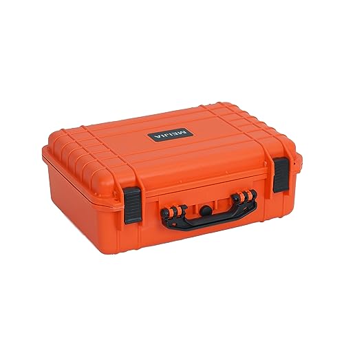 MEIJIA All Weather Portable IP67 Waterproof Protective Case, Hard Camera Case with customizable foam, Perfectly Protection of Camera, Drones,Pistols,Lens,Equipments,18.5 x14.06x6.93inches(Orange) - color: Orange